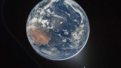 A Moonlit Earth as Seen From Artemis II