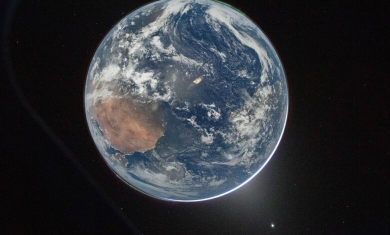 A Moonlit Earth as Seen From Artemis II