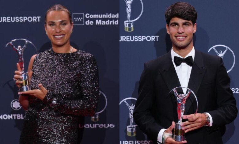 Alcaraz and Sabalenka win Laureus Sportsman and Sportswoman of the year