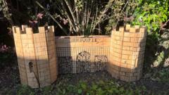 Landmarks recreated as bug hotels near station
